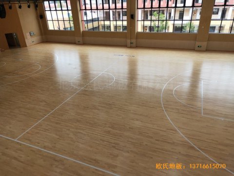 杭州高中啟成校區(qū)籃球館運動地板施工